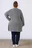 Plus Size Grey 100% Cotton Knit Cardigan
