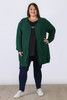 Plus Size Green 100% Cotton Knit  Cardigan
