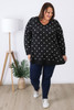 Plus Size Black Polka Dot Cotton Knit Jumper