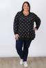 Plus Size Black Polka Dot Cotton Knit Jumper - Curvaceous
