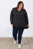 Plus Size Black Polka Dot Cotton Knit Jumper - Curvaceous