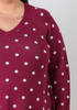 Plus Size Berry Polka Dot Cotton Knit Jumper
