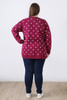 Plus Size Berry Polka Dot Cotton Knit Jumper