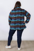Plus Size Blue Tribal Fleece Jumper