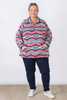 Plus Size Pink Tribal Fleece Jumper