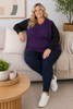 Plus Size Purple Cable Knit V Neck Vest