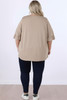 Optional Hearts Taupe Bamboo Tee With Frill Sleeves