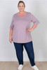 Plus Size Optional Hearts Lilac Bamboo Tee With Frill Sleeves
