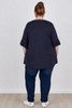 Plus Size Optional Hearts Navy Bamboo Tee With Frill Sleeves 