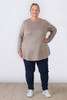 Plus Size Taupe Sparkle Long Sleeve Top