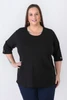 Plus Size Black Scoop Neck Cotton Stretch Top