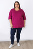 Plus Size Berry Scoop Neck Cotton Stretch Top