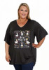 Plus Size It's OK Black Twist Side Tee