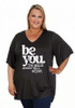Plus Size Be You Black Twist Side Top 