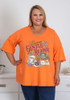 Plus Size Gentle Reader Orange Short Sleeve Cotton Top