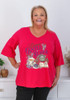 Plus Size Gentle Reader Magenta V Neck Cotton Top