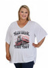 Plus Size Fun Sayings White Twist Side Tee