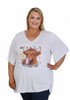 Plus Size Highland Cow White Twist Side Top
