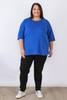 Plus Size Royal Blue Scoop Neck Cotton Stretch Top