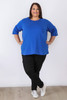 Plus Size Royal Blue Scoop Neck Cotton Stretch Top