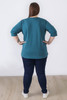 Plus Size Teal Scoop Neck Cotton Stretch Top