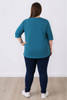 Plus Size Teal Scoop Neck Cotton Stretch Top