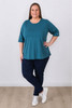 Plus Size Teal Scoop Neck Cotton Stretch Top