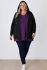 Plus Size Black Zip Front Hoodie