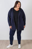 Plus Size Navy Zip Front Hoodie