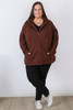 Plus Size Chocolate Zip Front Hoodie