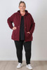 Plus Size Claret Zip Front Hoodie