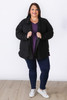 Plus Size Staple Black Cosy Button Jacket