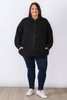 Plus Size Staple Black Cosy Button Jacket