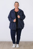 Plus Size Blue Cosy Button Jacket