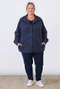 Plus Size Blue Cosy Button Jacket