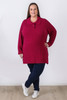 Plus Size Berry Cable Knit Jumper