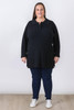 Plus Size Black Cable Knit Button Neck Jumper Sizes 18 to 32