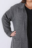 Plus Size Charcoal Knit Wrap Cardigan