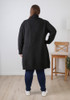 Plus Size Black Double Breasted Knit Cardigan 