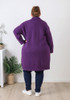 Plus Size Purple Double Breasted Knit Cardigan 
