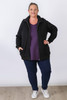 Plus Size Black Textured Zip Front Jacket