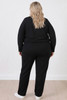 Plus Size Black Wide Leg Cotton Track Pants