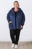 Plus Size Midnight Blue Zip Up Jacket