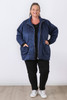 Plus Size Blue Winter Jacket
