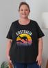 Retro Aussie Kanga Tee In Black Size 22