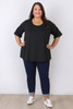Plus Size Black Scoop Neck Cotton Stretch Tee