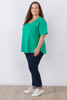 Plus Size Bright Green Scoop Neck Cotton Stretch Tee