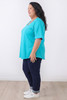 Plus Size Turquoise Stretch Cotton Tee