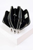 Black Triple Zip Pocket Cross Body Bag