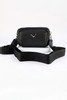 Black Triple Zip Pocket Cross Body Bag